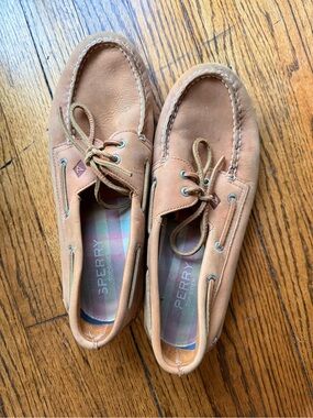 Sperry Top-Sider Men’s 11 M Tan Leather 2-Eye Boat Shoes Loafers